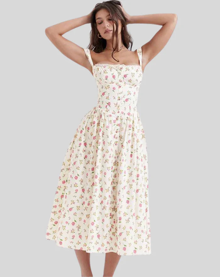 Women's Midi Waist Cinched Dress | Ideal for Spring/Summer