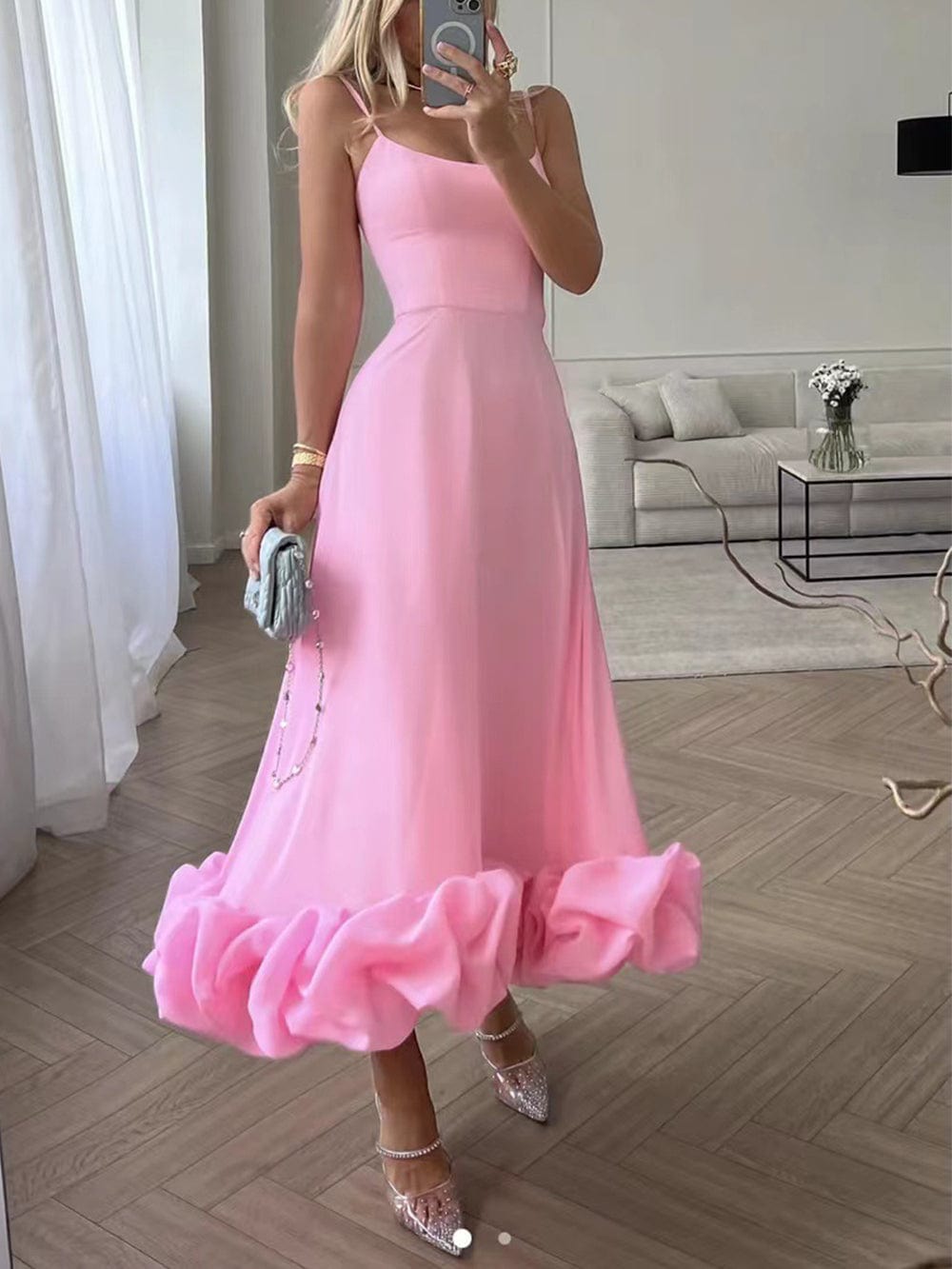 Sierra - Midi Dress - Elegant - Material - Ideal for Parties