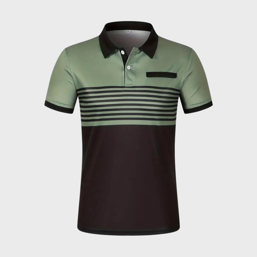 Alfred - Color Block and Stripe Polo Shirt - Casual - Everyday Use