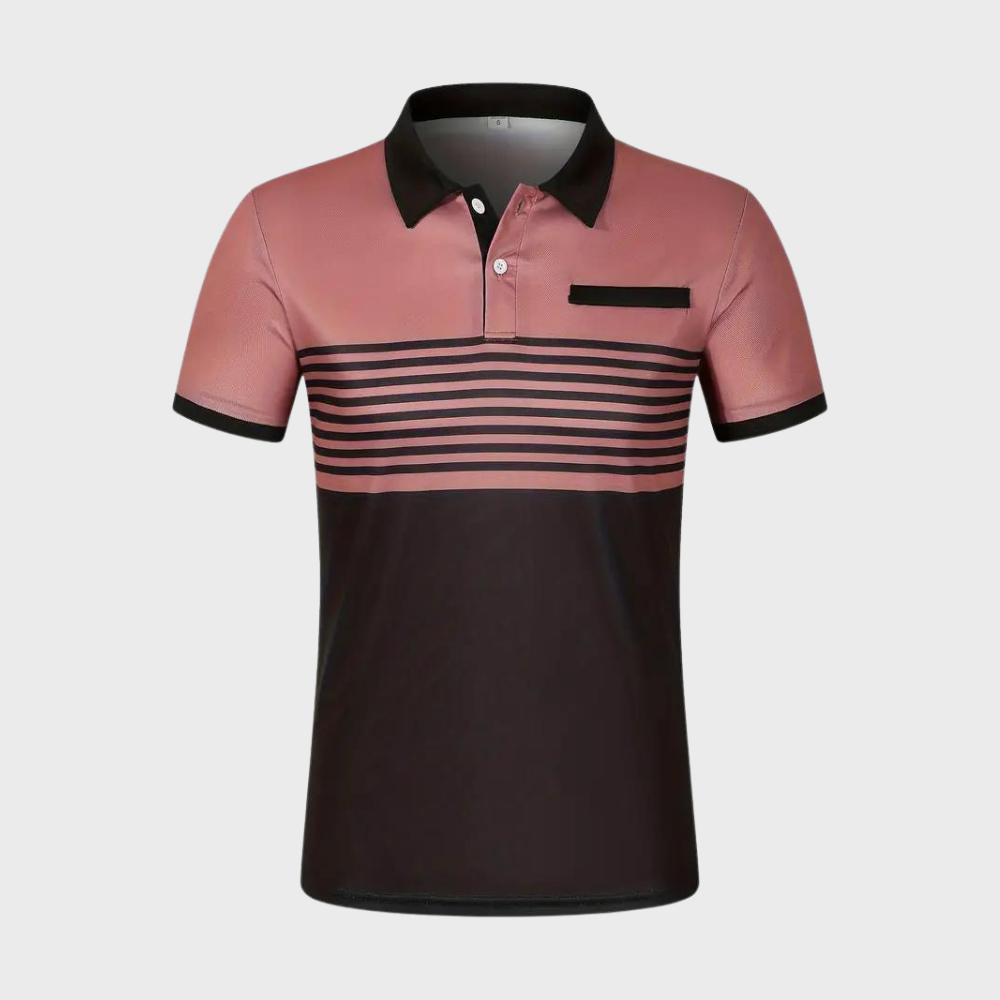 Alfred - Color Block and Stripe Polo Shirt - Casual - Everyday Use