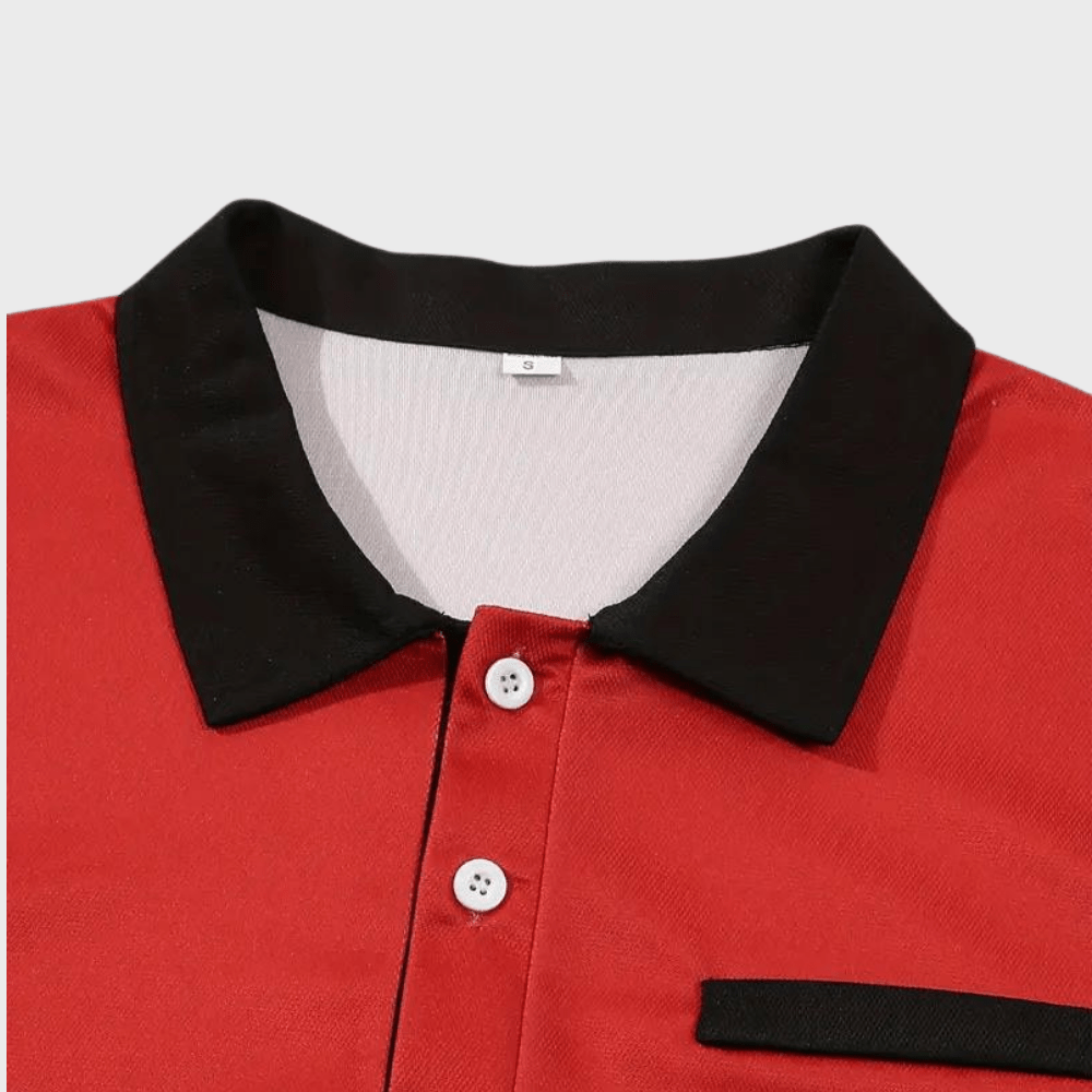 Alfred - Color Block and Stripe Polo Shirt - Casual - Everyday Use