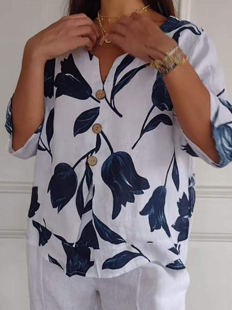 Estien - Breathable Button-Up Shirt for Women