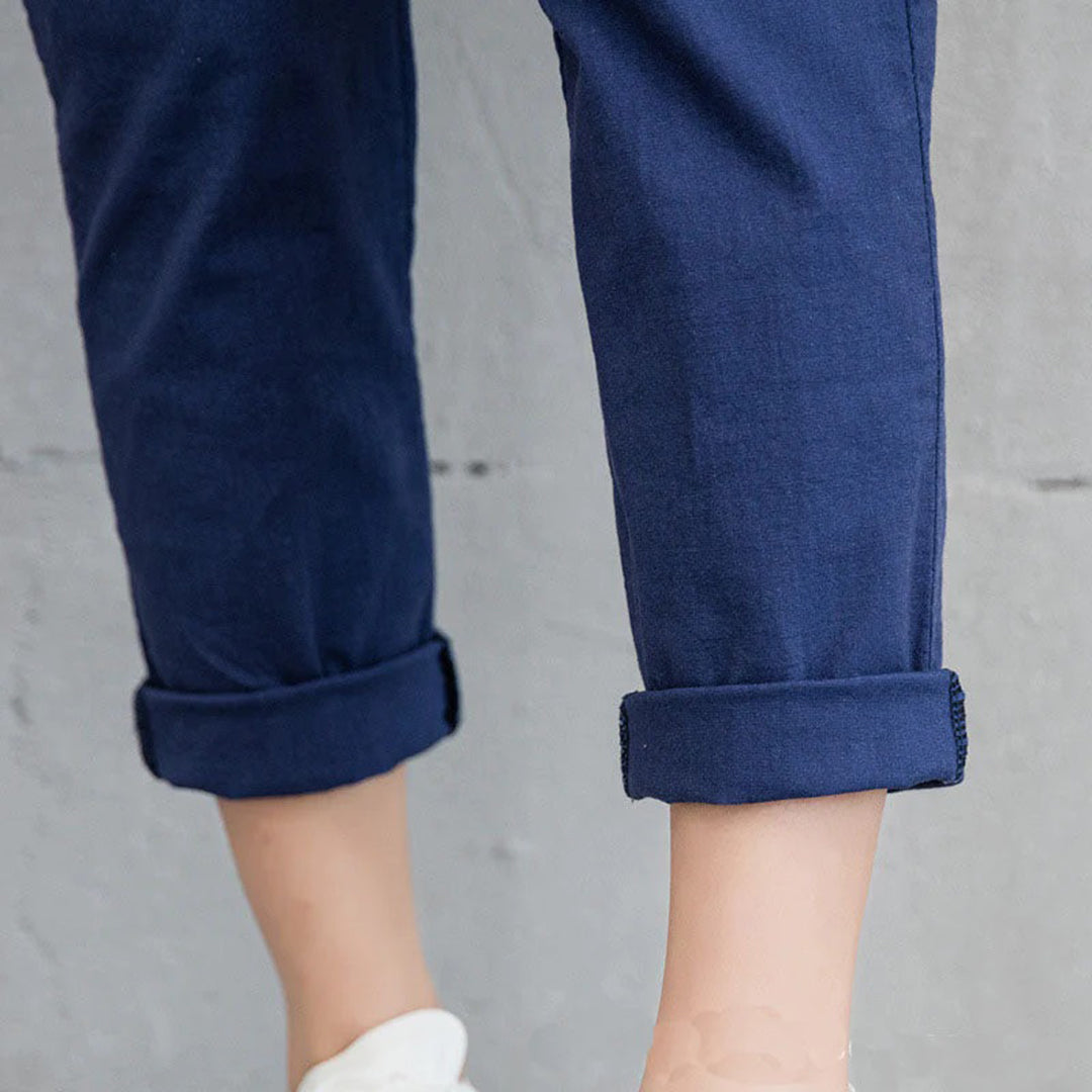 Irene - Women's Straight-Leg Trousers - Chic - Fabric - Great for Casual Days