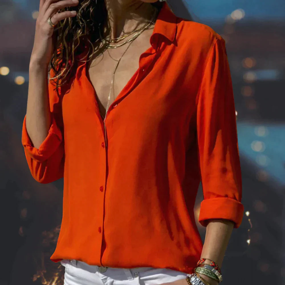 Women's Classic Buttoned Chiffon Blouse | Ideal for Spring/Summer