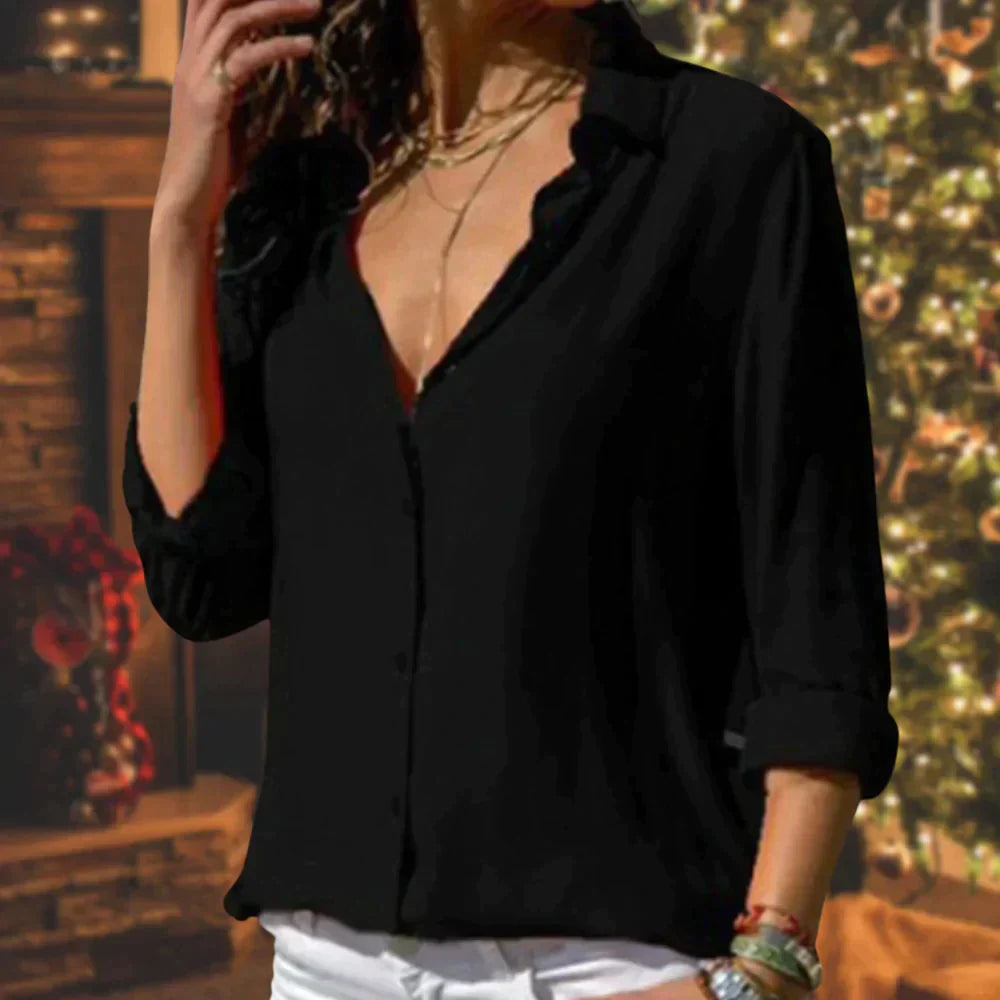 Women's Classic Buttoned Chiffon Blouse | Ideal for Spring/Summer