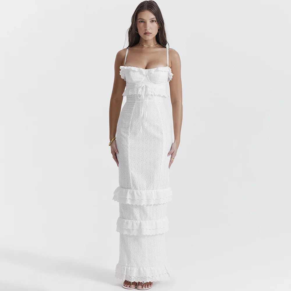 Ashlei - Elegant Spaghetti Strap Maxi Dress for Women