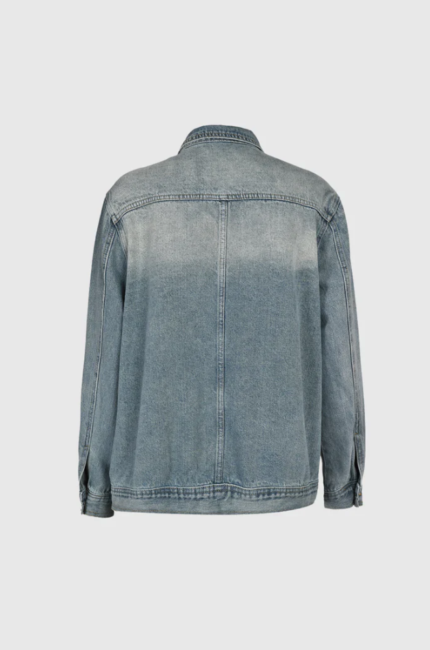 Skylin - Denim Jacket with Stand Up Collar for Women