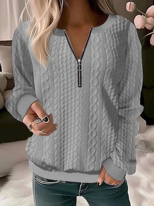 Molly - Sweater with zipper - Casual - Fabric - Ideal for Autumn