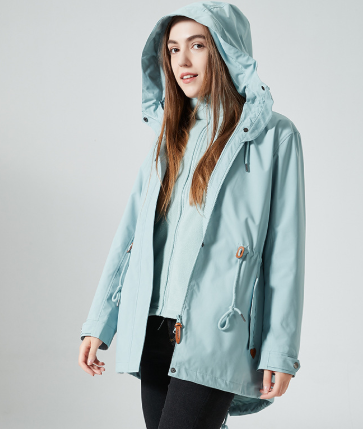 Classic Outdoor Rain Jacket with Print and Hood for Women | Great for Outdoor Activities