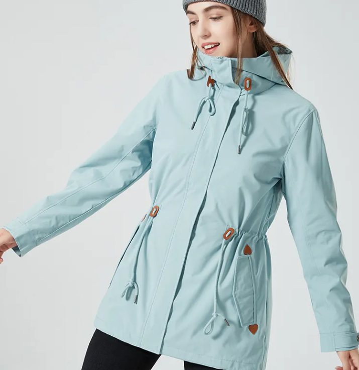 Classic Outdoor Rain Jacket with Print and Hood for Women | Great for Outdoor Activities