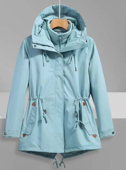 Classic Outdoor Rain Jacket with Print and Hood for Women | Great for Outdoor Activities