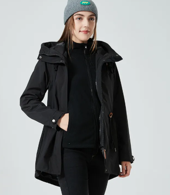 Classic Outdoor Rain Jacket with Print and Hood for Women | Great for Outdoor Activities