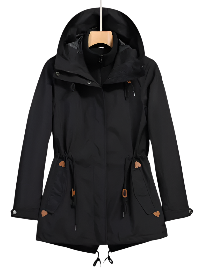 Classic Outdoor Rain Jacket with Print and Hood for Women | Great for Outdoor Activities