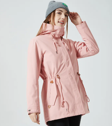 Classic Outdoor Rain Jacket with Print and Hood for Women | Great for Outdoor Activities