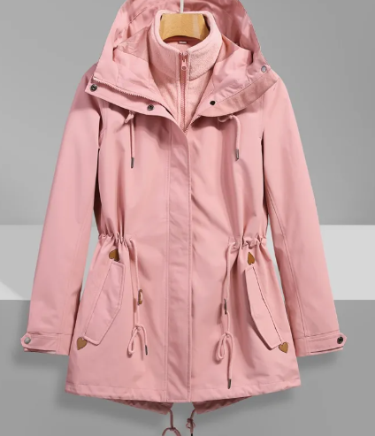 Classic Outdoor Rain Jacket with Print and Hood for Women | Great for Outdoor Activities