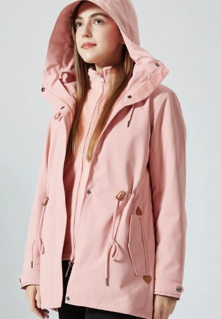 Classic Outdoor Rain Jacket with Print and Hood for Women | Great for Outdoor Activities
