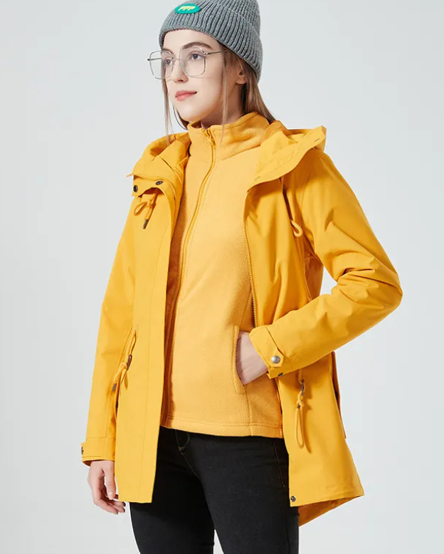 Classic Outdoor Rain Jacket with Print and Hood for Women | Great for Outdoor Activities