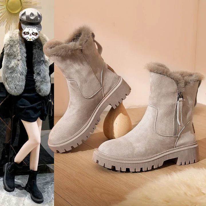 Casual Suede Ankle Boots with Zipper and Heel for Women | Great for Casual Days