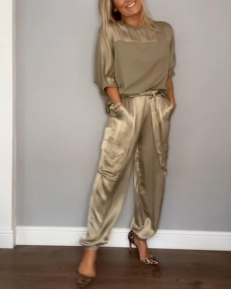 Luvette - Elegant Satin Outfit Set for Women