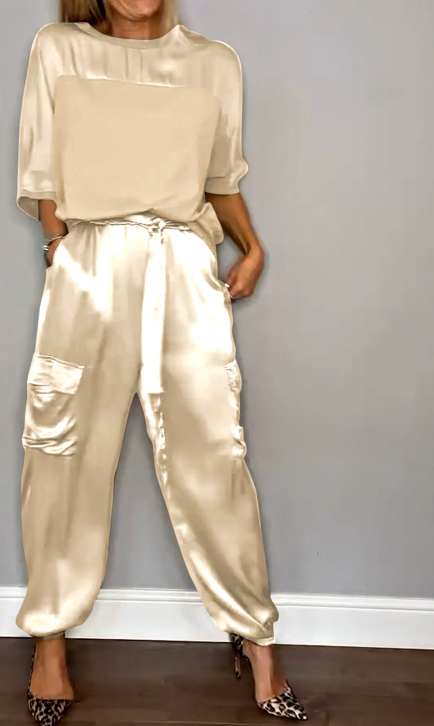 Luvette - Elegant Satin Outfit Set for Women
