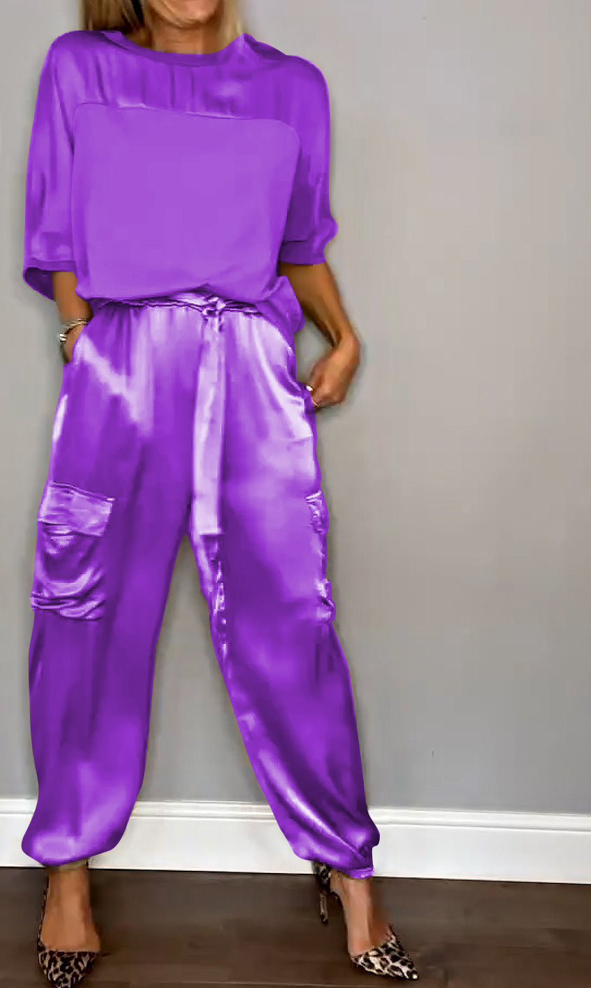 Luvette - Elegant Satin Outfit Set for Women