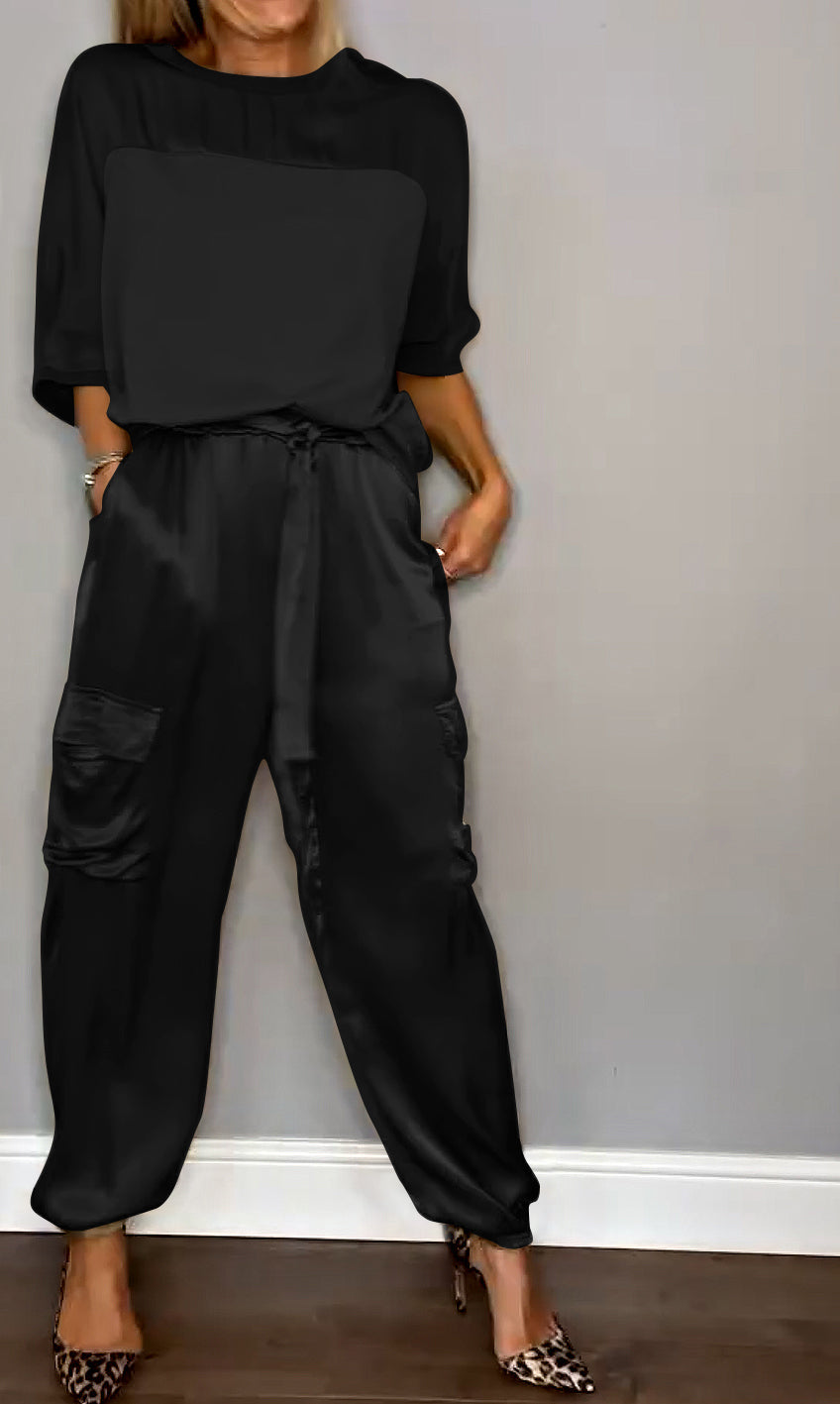 Luvette - Elegant Satin Outfit Set for Women