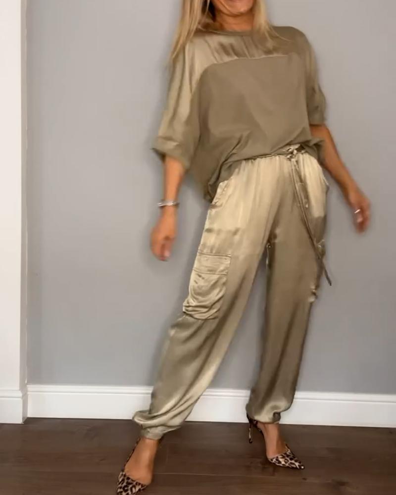 Luvette - Elegant Satin Outfit Set for Women