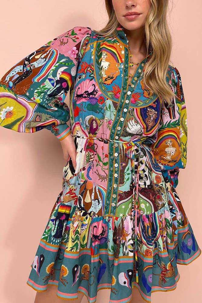 Faiola - Floral Summer Mini Dress for Women