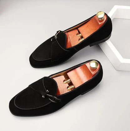 Men’s Elegant Suede Loafers with Buckle | Eco-Friendly Materials