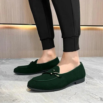 Men’s Elegant Suede Loafers with Buckle | Eco-Friendly Materials