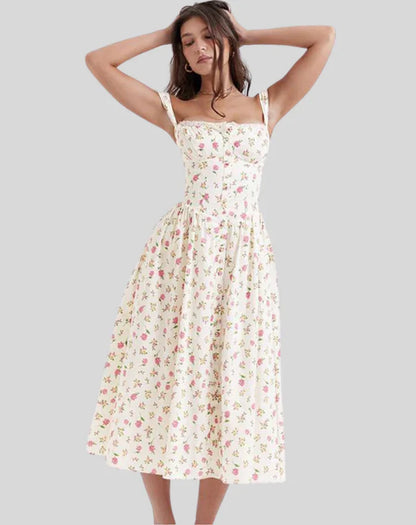 Women's Midi Waist Cinched Dress  | Ideal for Spring/Summer