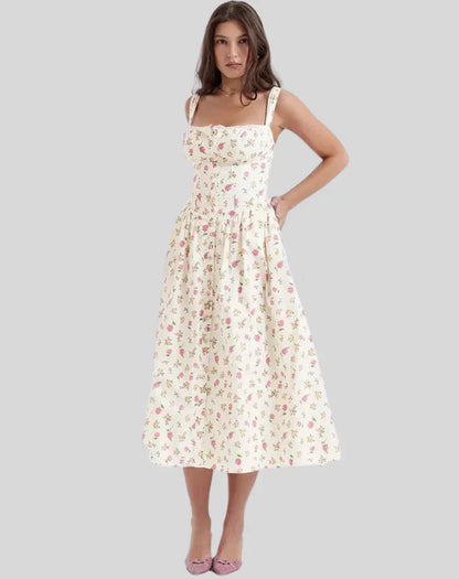 Women's Midi Waist Cinched Dress  | Ideal for Spring/Summer