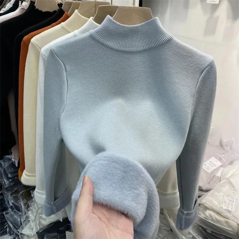 Women's Turtleneck Jumper with Fleece Lining | Ideal for Autumn/Winter