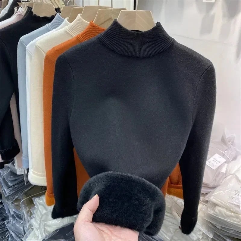 Women's Turtleneck Jumper with Fleece Lining | Ideal for Autumn/Winter