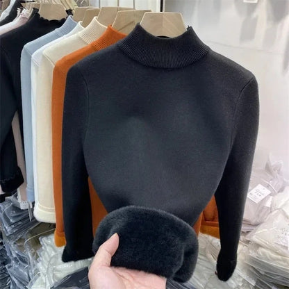 Women's Turtleneck Jumper with Fleece Lining | Ideal for Autumn/Winter