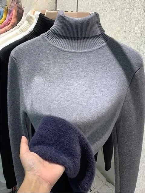 Women's Turtleneck Jumper with Fleece Lining | Ideal for Autumn/Winter