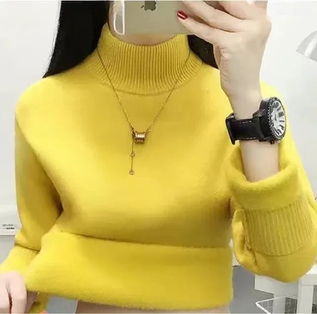 Women's Turtleneck Jumper with Fleece Lining | Ideal for Autumn/Winter