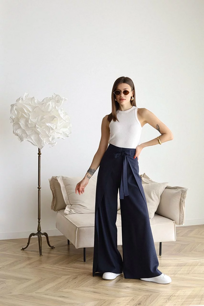 Tinsley - Relaxed Wide Leg Linen Pants for Women