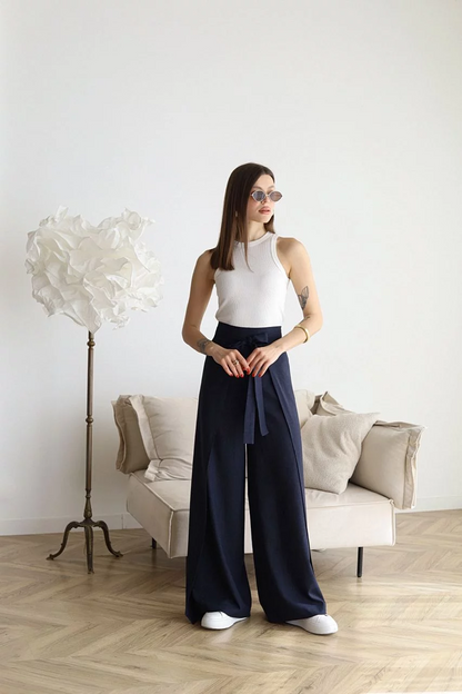 Tinsley - Relaxed Wide Leg Linen Pants for Women