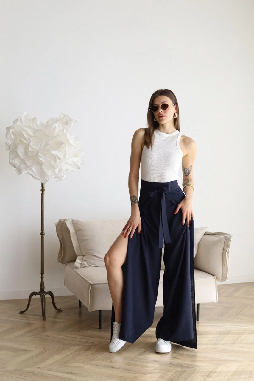 Tinsley - Relaxed Wide Leg Linen Pants for Women