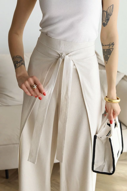Tinsley - Relaxed Wide Leg Linen Pants for Women