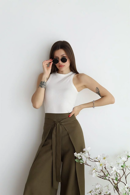Tinsley - Relaxed Wide Leg Linen Pants for Women