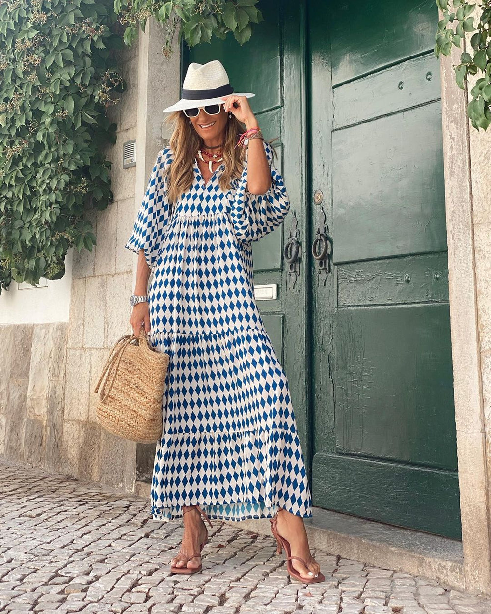 Quinnley - Geometric Maxi Dress for Women