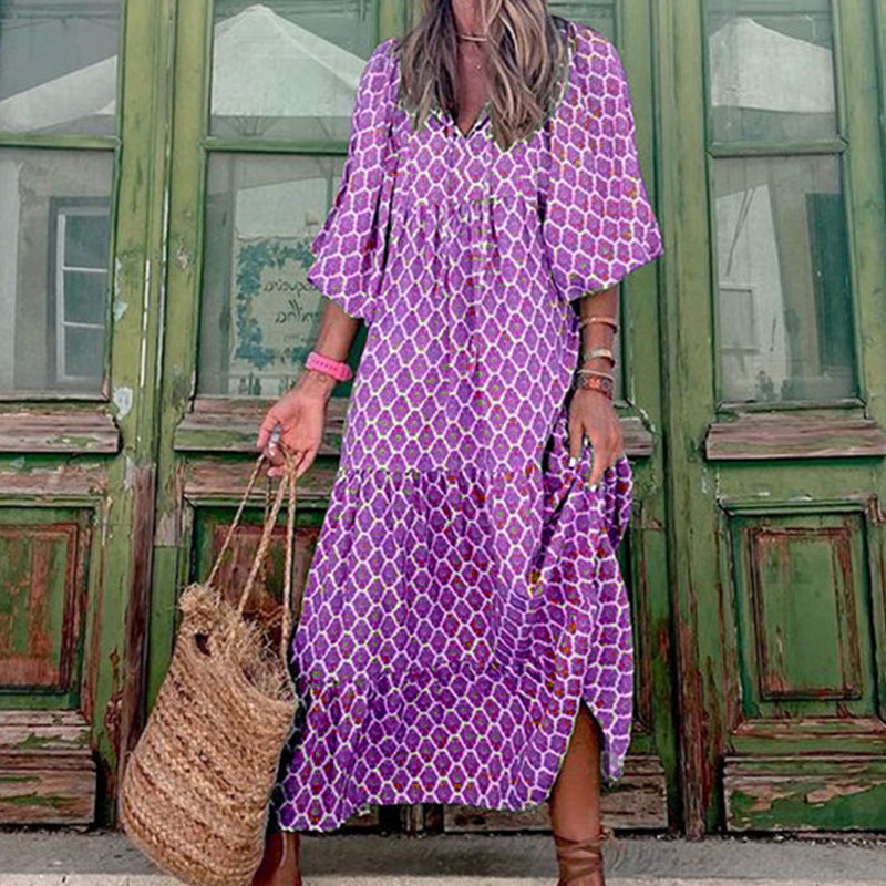 Quinnley - Geometric Maxi Dress for Women