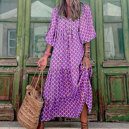 Quinnley - Geometric Maxi Dress for Women