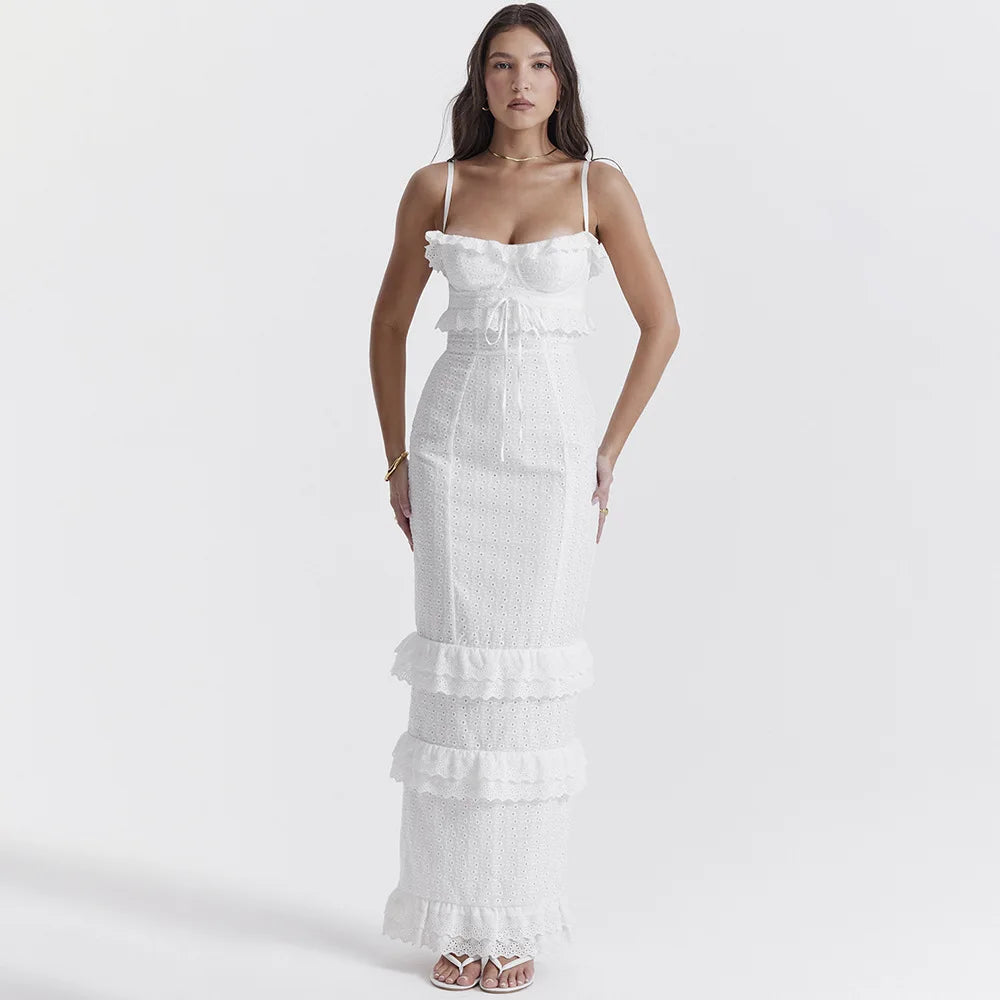 Ashlei - Elegant Spaghetti Strap Maxi Dress for Women