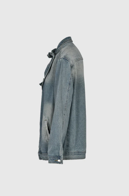 Skylin - Denim Jacket with Stand Up Collar for Women