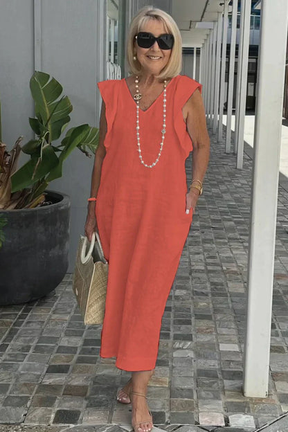 Chic Maxi Dress with V-Neck | Great for Everyday Wear