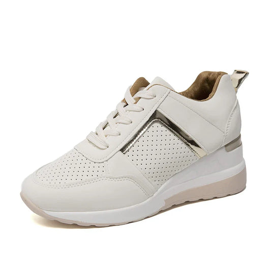 Women’s Stylish Perforated Platform Lace-Up Sneakers | Great for All Seasons