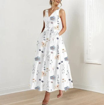Women's Elegant Lightweight Maxi Dress with Flowing Silhouette-1